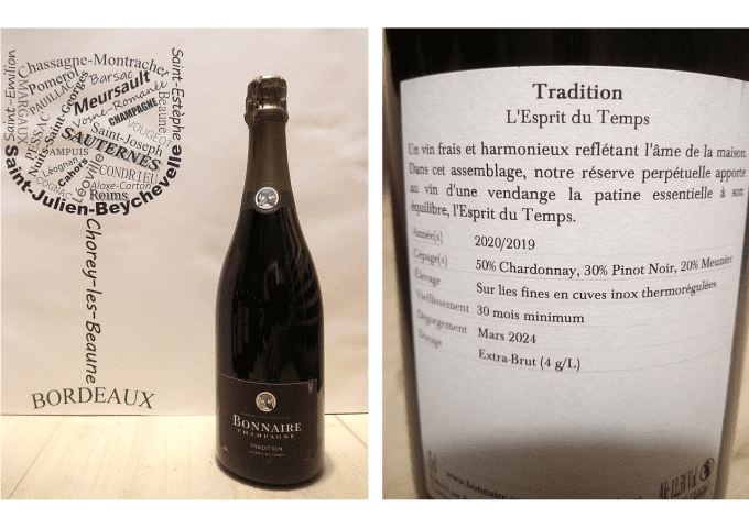 Champagne Brut Tradition - L'Esprit du Temps - Bonnaire - Dég. Mars 2024